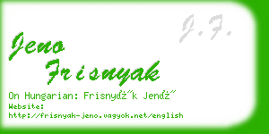 jeno frisnyak business card